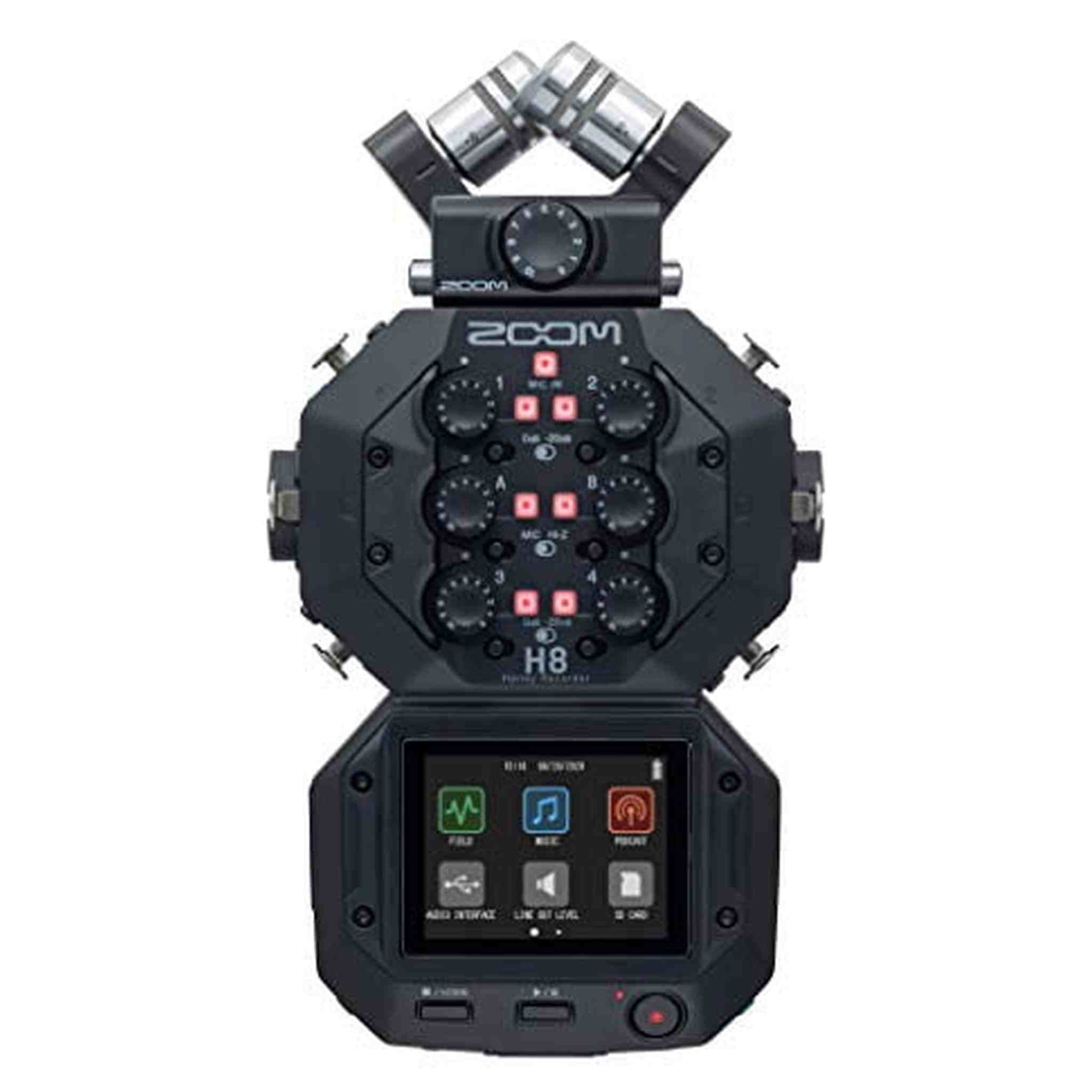 Zoom H8 12-Track Portable Recorder, Stereo Microphones, 6 Inputs, Touchscreen Interface, USB Audio Interface, Battery Powered, for Stereo/Multitrack Audio for Video, Podcasting, and Music