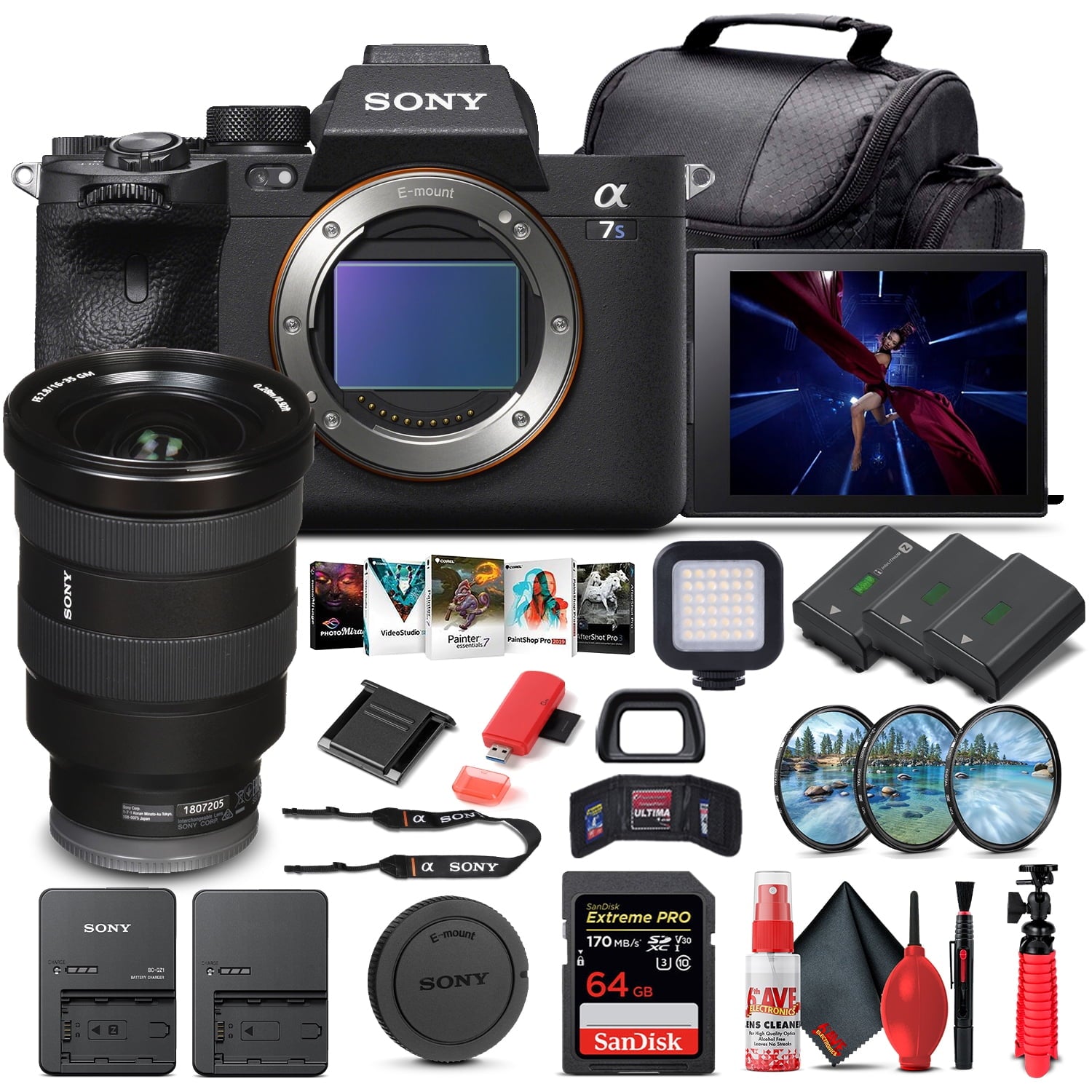 Sony Alpha a7S III Mirrorless Camera W/ Sony FE 16-35mm Lens - Advanced Bundle