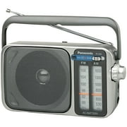 Panasonic Portable AM / FM Radio, Battery Operated Analog Radio, AC Powered, Silver RF-2400D