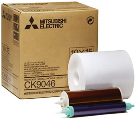 Mitsubishi Electric 10x15 (4x6") Wide Paper Roll & Inksheet for 600 Photos for CP Series Dye Sublimation Thermal Printers, Model CK9046