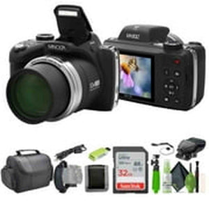 Minolta Pro Shot MN53Z 16 MP HD Digital Camera with 53x Zoom, 1080p HD Video Bundle Black Minolta