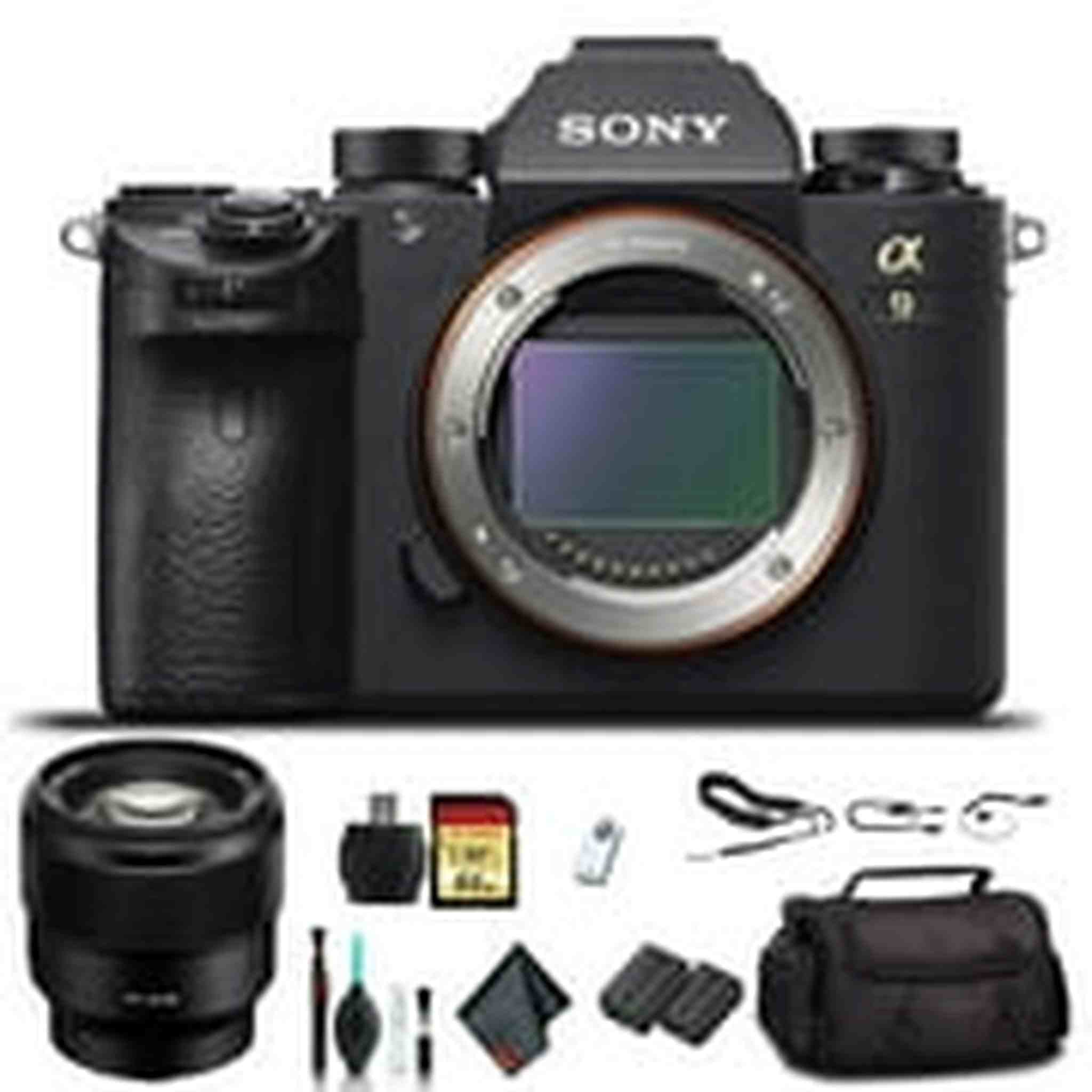 Sony Alpha a9 Mirrorless Camera ILCE9/B With Sony FE 24-70mm Lens, Soft Bag, Additional Battery, 64GB Memory Card, Card Reader , Plus Essential Accessories Sony
