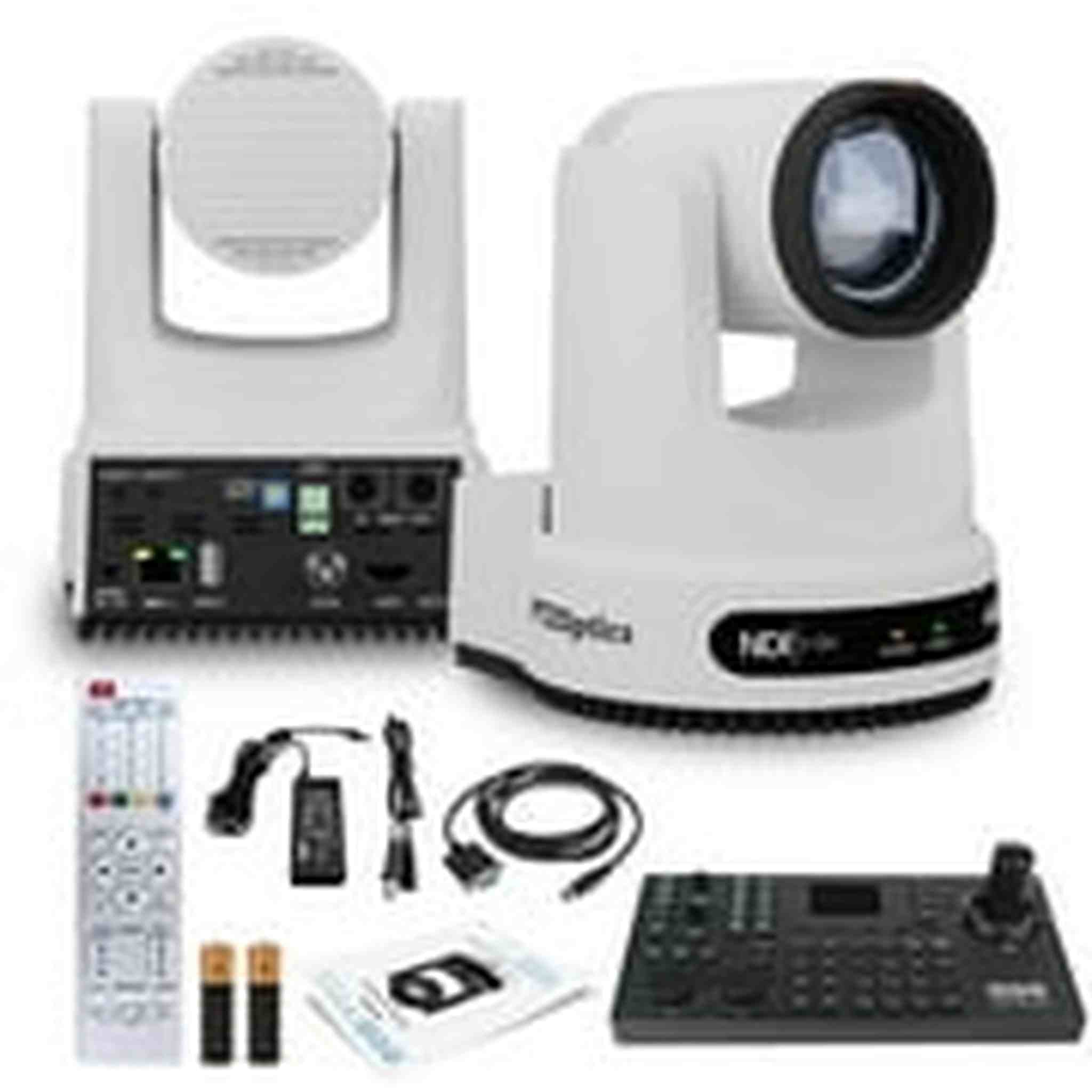 PTZOptics Move 4K PTZ Camera with 12x Zoom White PT12X-4K-WH-G3 + SuperJoy PTZ Controller PTZOptics