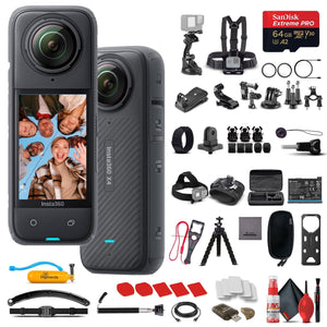 Insta360 X4 - Waterproof 360 Camera + 50-in-1 Accessory Kit + 64GB Card Bundle