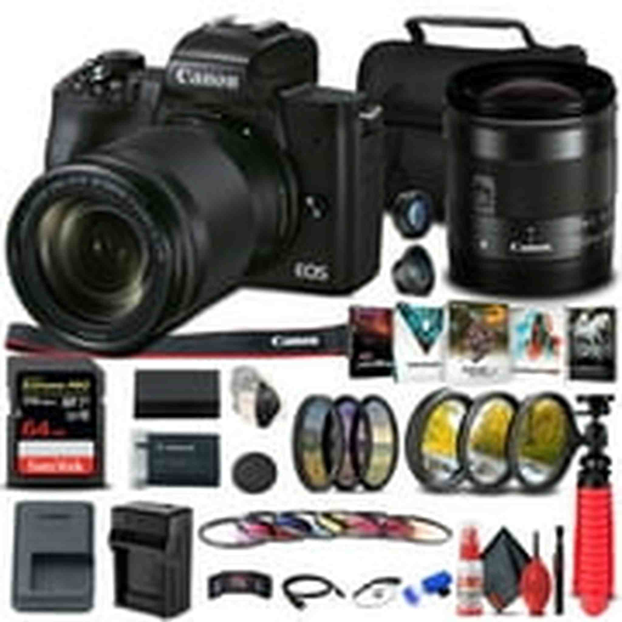 Canon EOS M50 Mark II Mirrorless Camera W/ EF-M 18-150mm Lens + Advanced Bundle