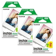 Fujifilm Instax Mini Instant Film, (Total 50 Shots) + (20) Decorative Stickers