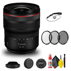 Canon RF 14-35mm f/4L IS USM Lens 4857C002 + Filter Kit + Cap Keeper Base Bundle