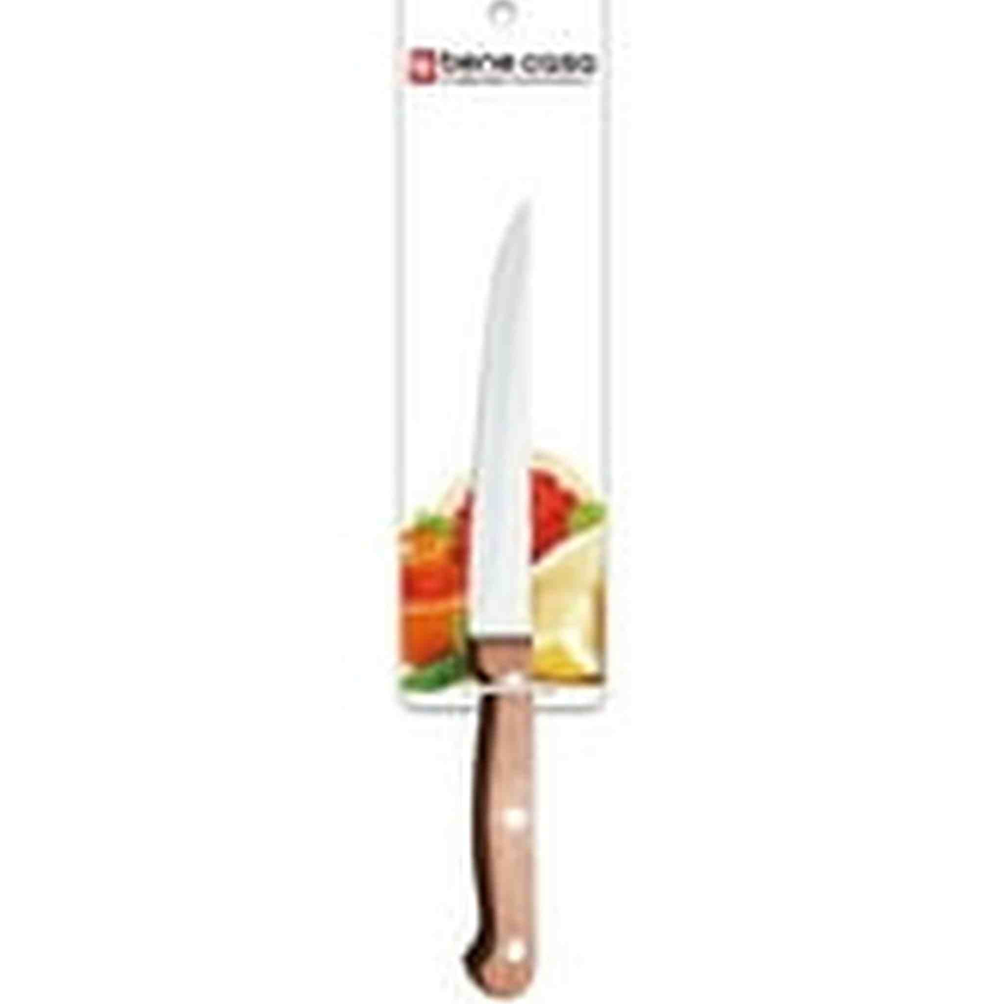 Bene Casa Chef knife with rosewood handle, stainless steel blade, full tang and triple riveted handle 5" Utility Knife