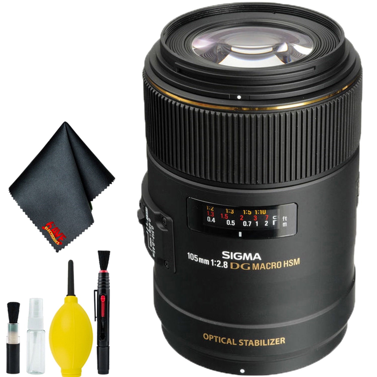 Sigma 105mm f/2.8 EX DG OS HSM Macro Lens for Nikon F Intl Standard Bundle