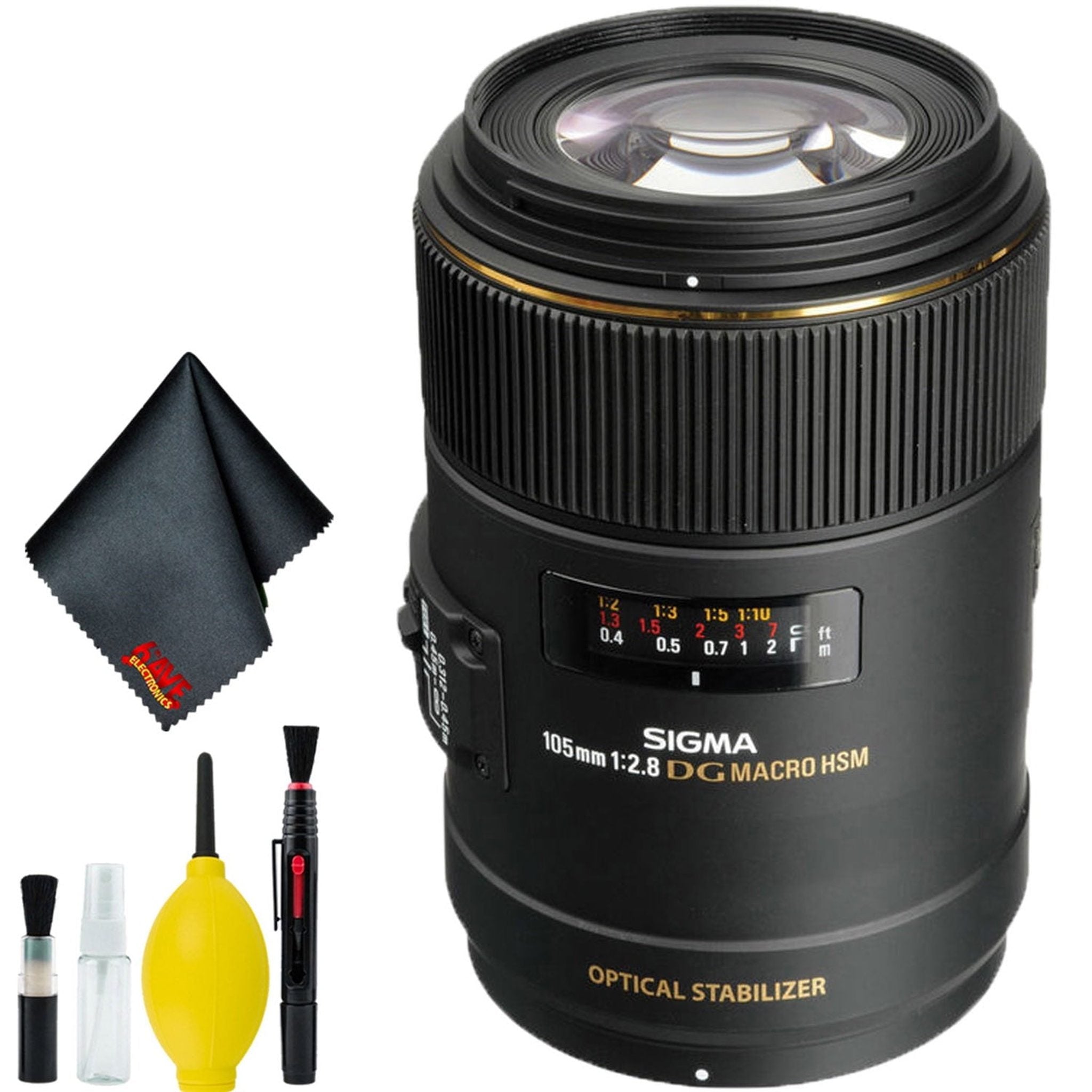 Sigma 105mm f/2.8 EX DG OS HSM Macro Lens for Nikon F Intl Standard Bundle Sigma