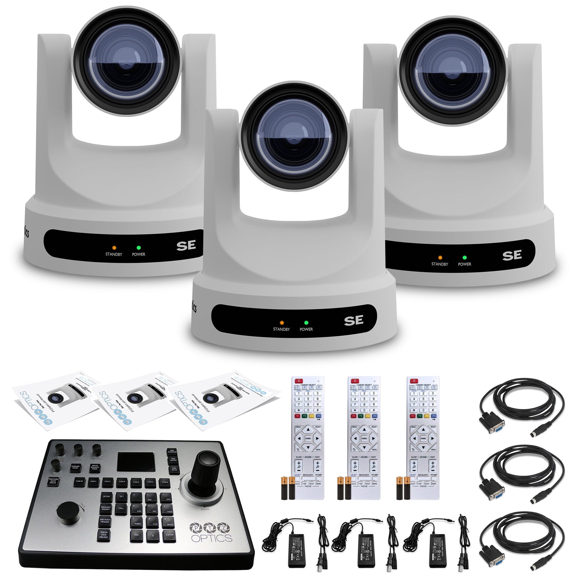 3 x PTZOptics Move SE PTZ Camera with 12x Optical Zoom + PTZOptics PT-JOY-G4 Controller