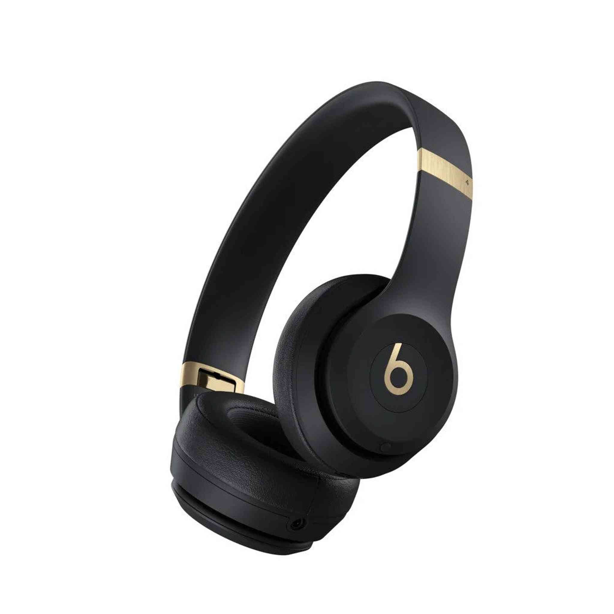 Beats by Dr. Dre Solo 4 Wireless Headphones Black and Gold Bundle