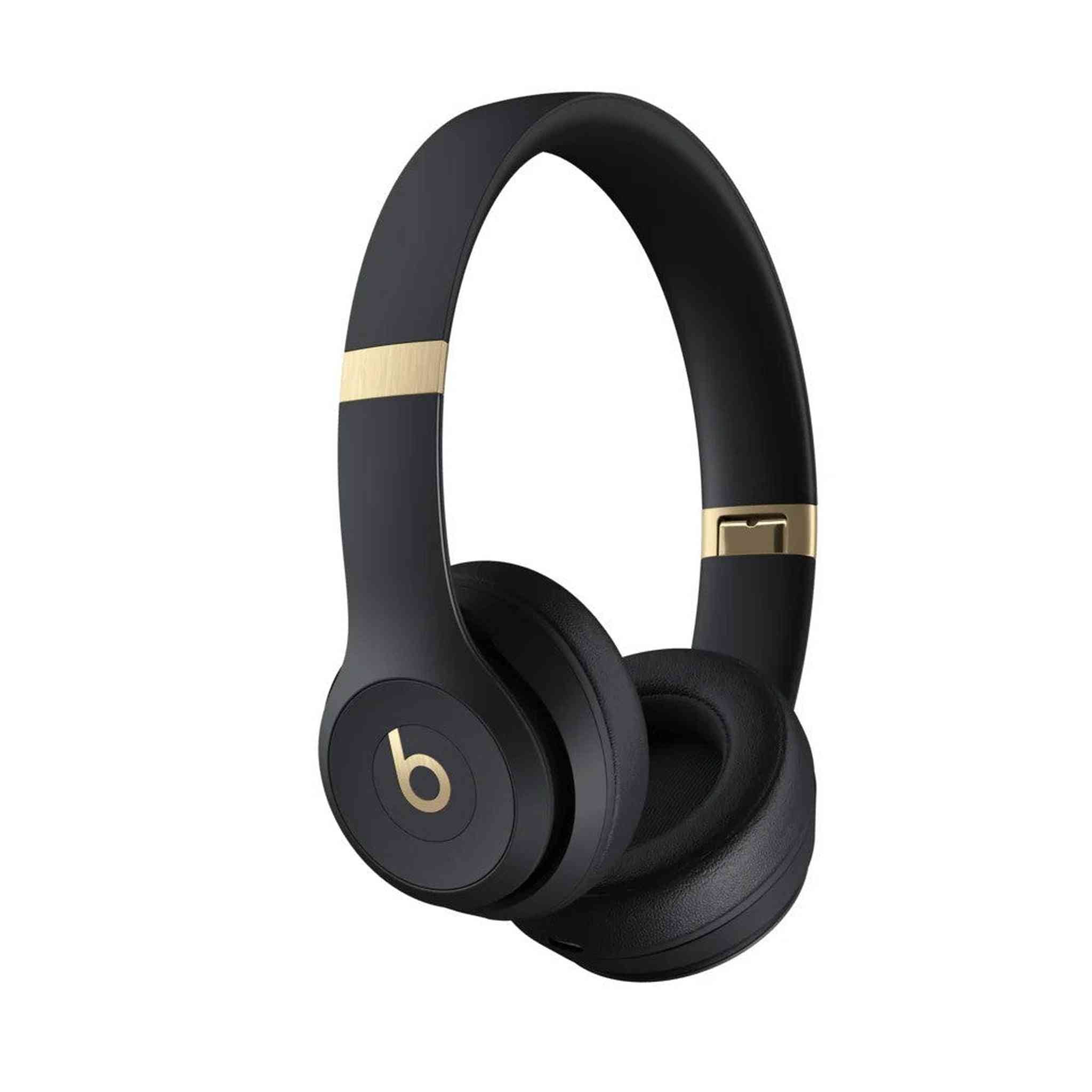 Beats by Dr. Dre Solo 4 Wireless Headphones Black and Gold Bundle