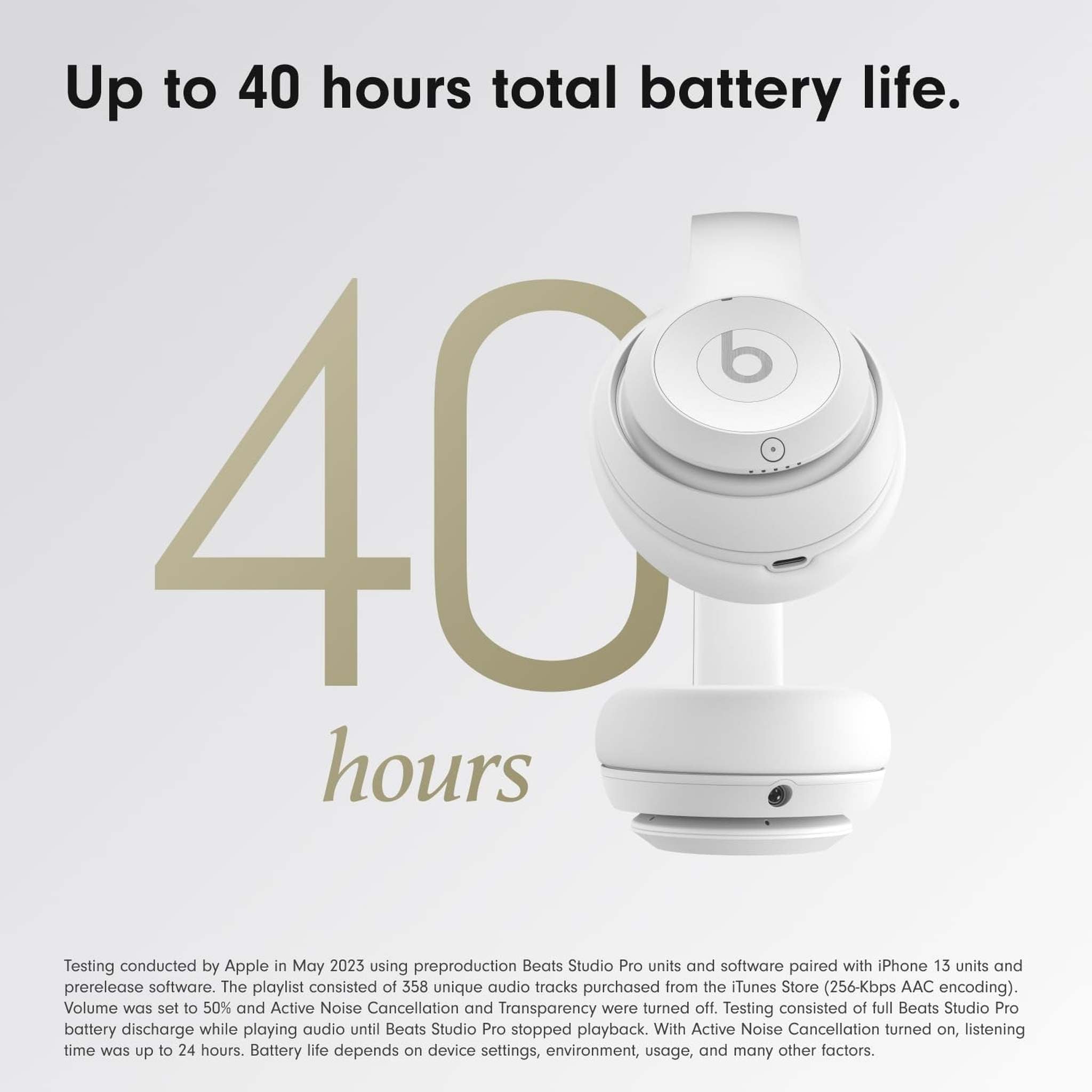 Beats by Dr. Dre Studio Pro Wireless Headphones Matte White Bundle Beats