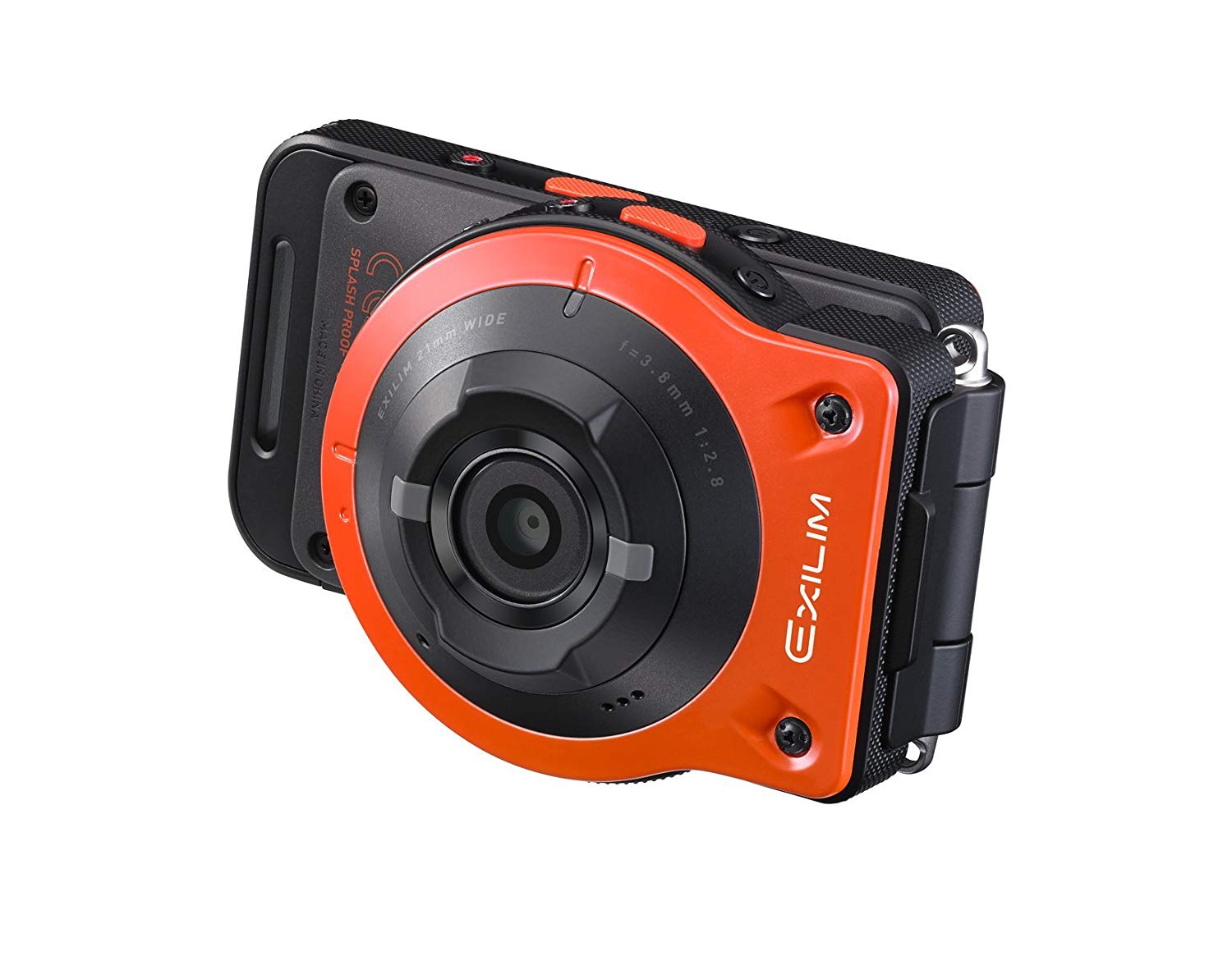 CASIO EX-FR10 EXILIM Digital Action Camera 14.1 MP - Orange - 64GB MicroSD - Case - Cleaning Kit - Tripod - Monopod 70" Starter Bundle