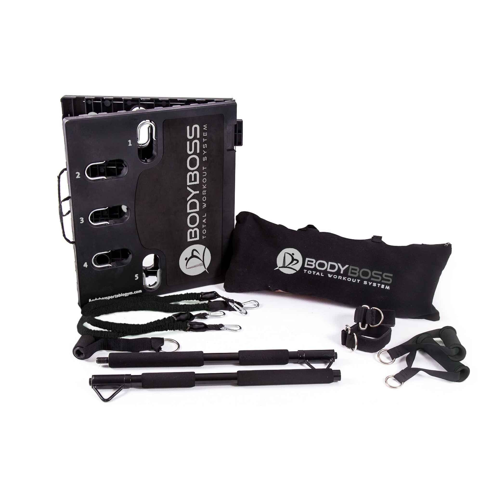 BodyBoss Home Gym 2.0 - Full Portable Gym Home Workout Package - PKG4-Black