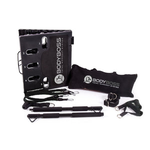 BodyBoss Home Gym 2.0 - Full Portable Gym Home Workout Package - PKG4-Black