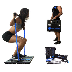 BodyBoss Home Gym 2.0 - Full Portable Gym Home Workout Package - Blue - Used BodyBoss