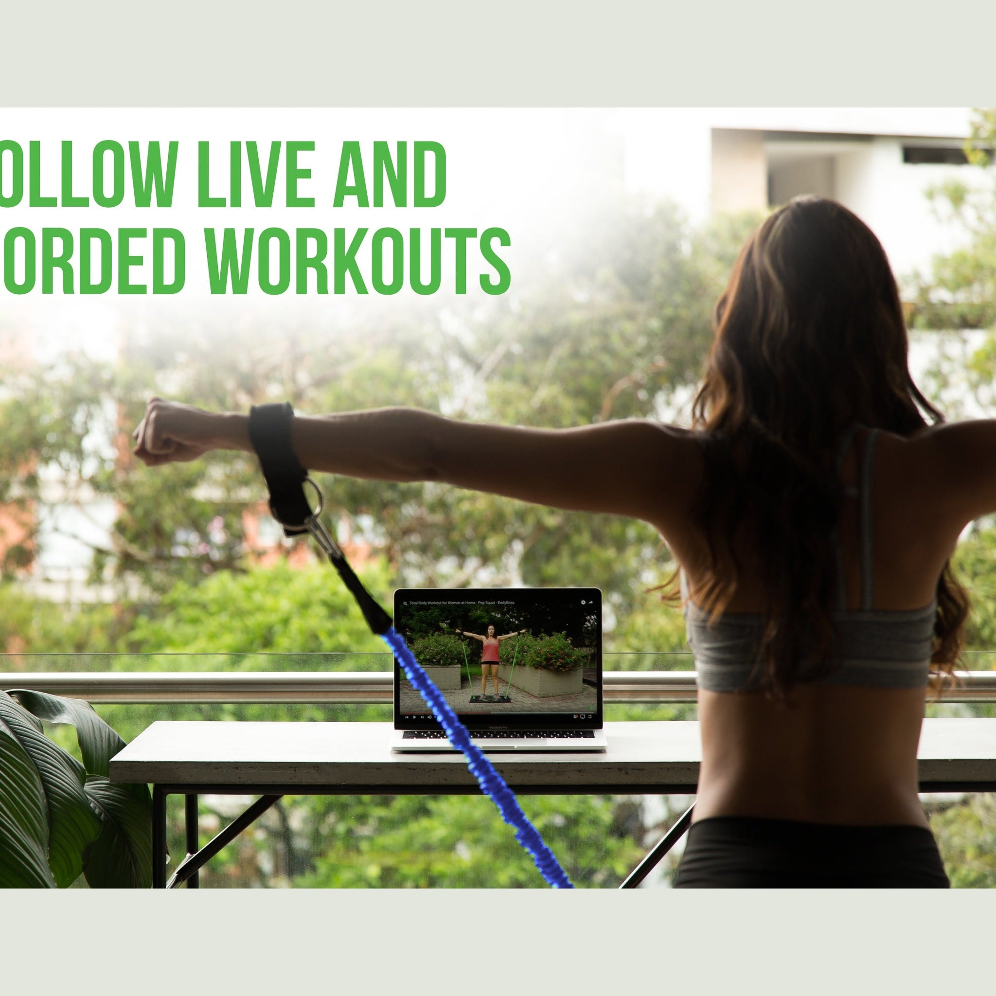 BodyBoss Home Gym 2.0 - Full Portable Gym Home Workout Package - Blue - Used BodyBoss