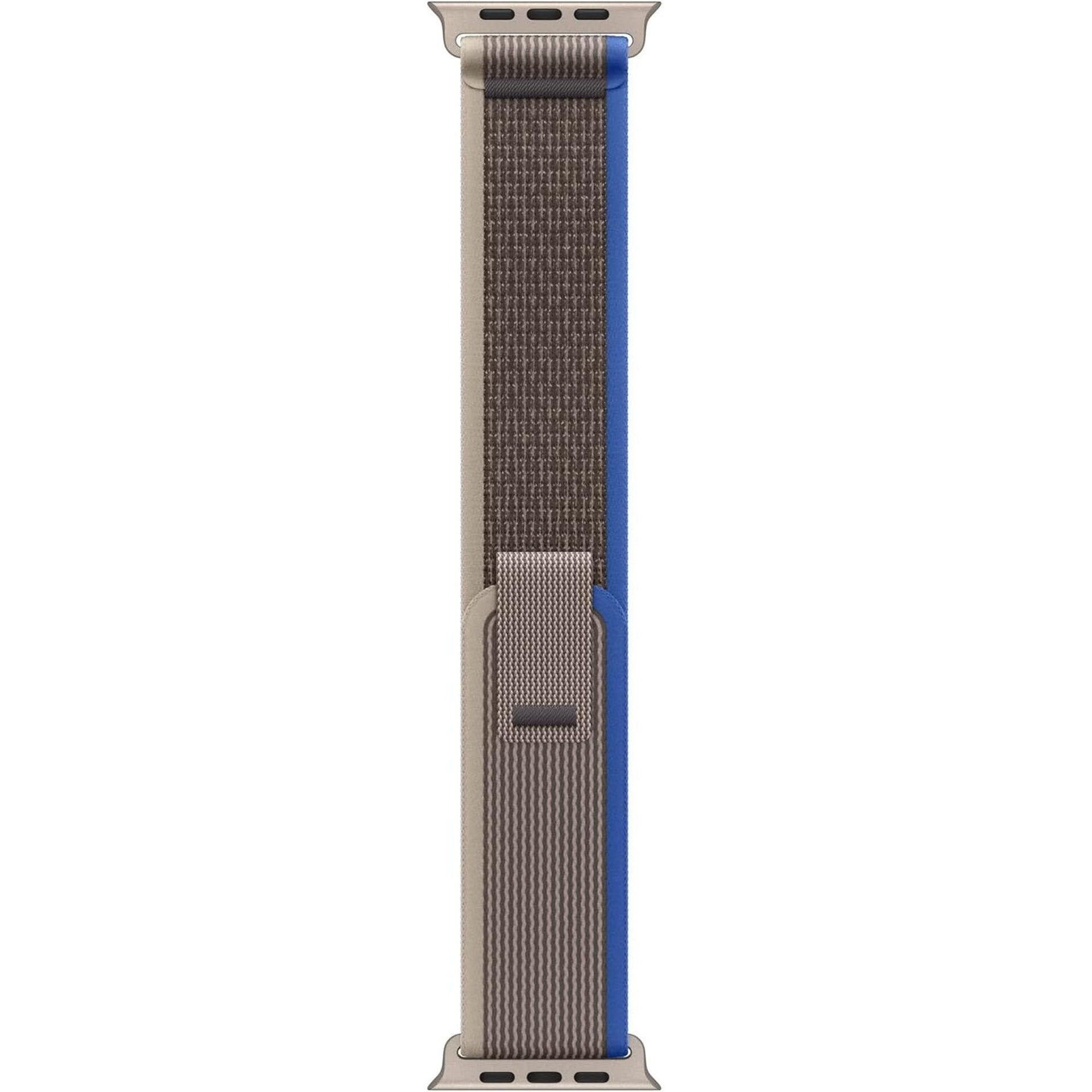 Apple Watch Band - Trail Loop 49mm - Blue/Gray with Rugged Titanium Finish - S/M