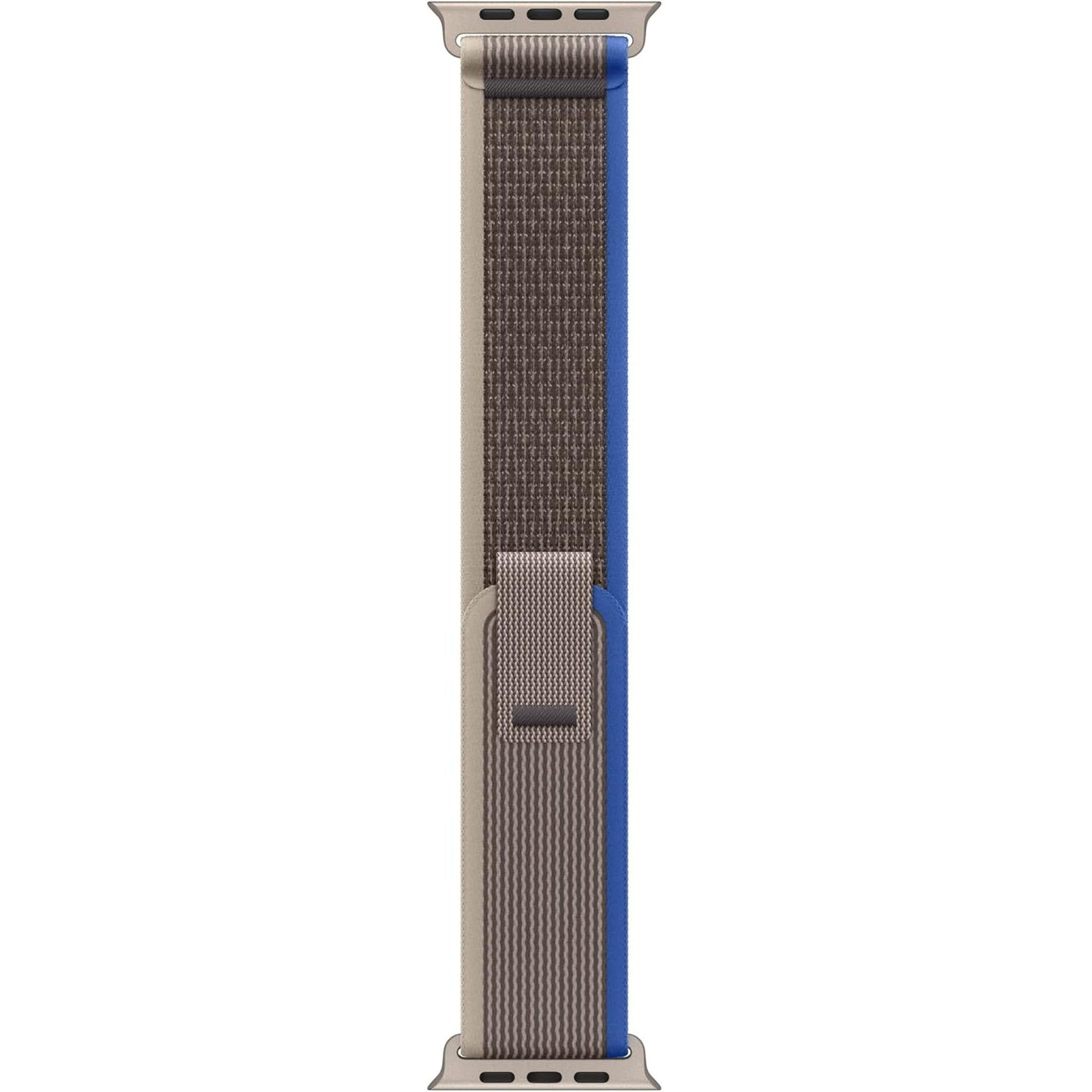 Apple Watch Band - Trail Loop 49mm - Blue/Gray with Rugged Titanium Finish - S/M
