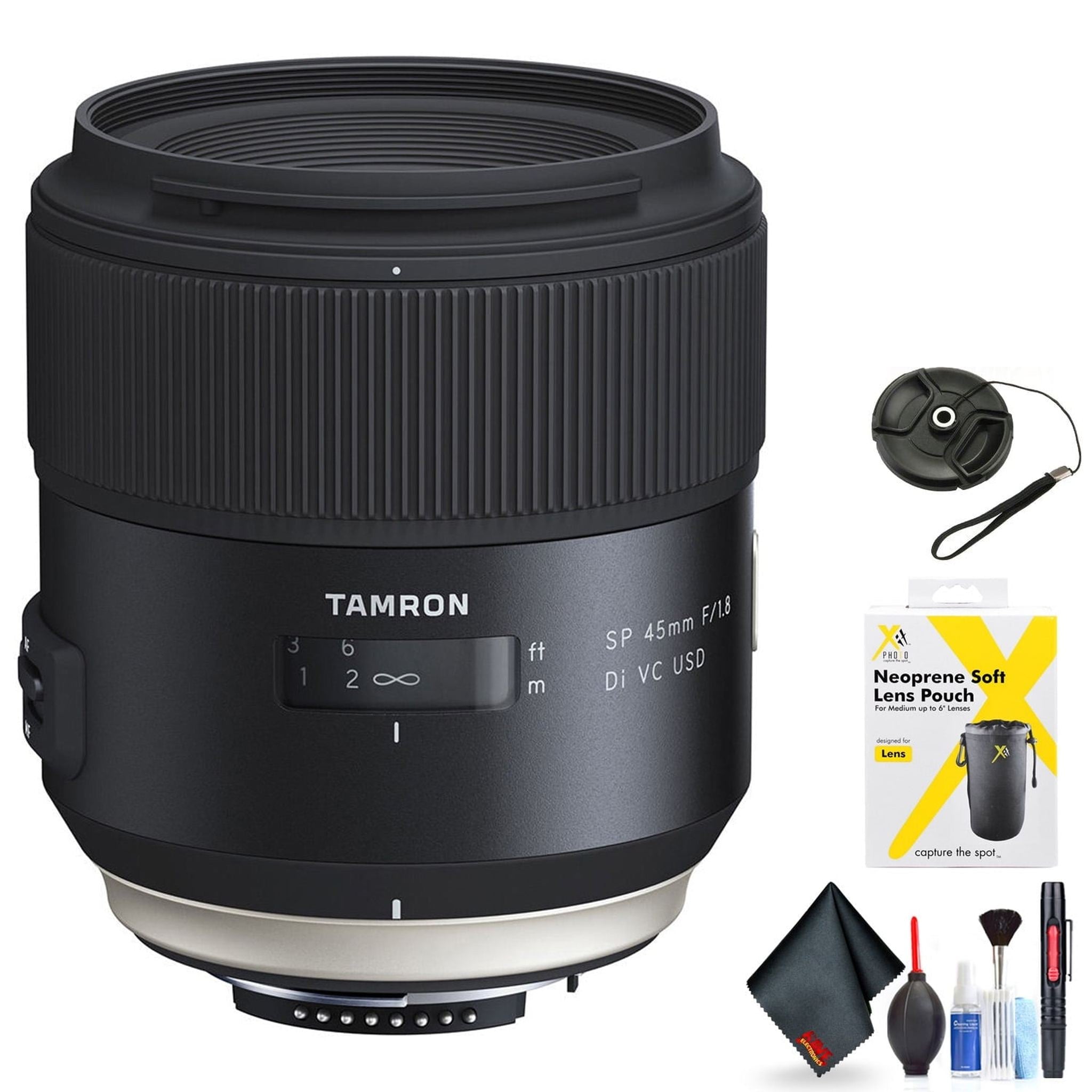 Tamron SP 45mm f/1.8 Di VC USD Lens for Nikon F for Nikon F Mount + Accessories International Model with 2 Year Warrant