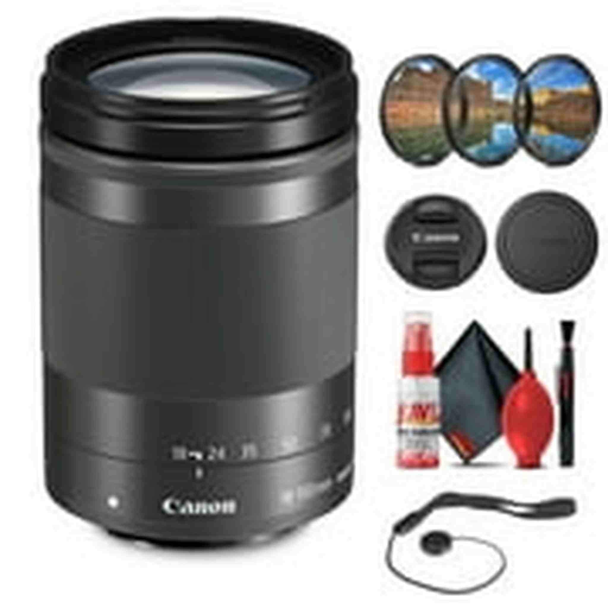 Canon EF-M 18-150mm f/3.5-6.3 IS STM Lens Graphite with Filter Kit + More