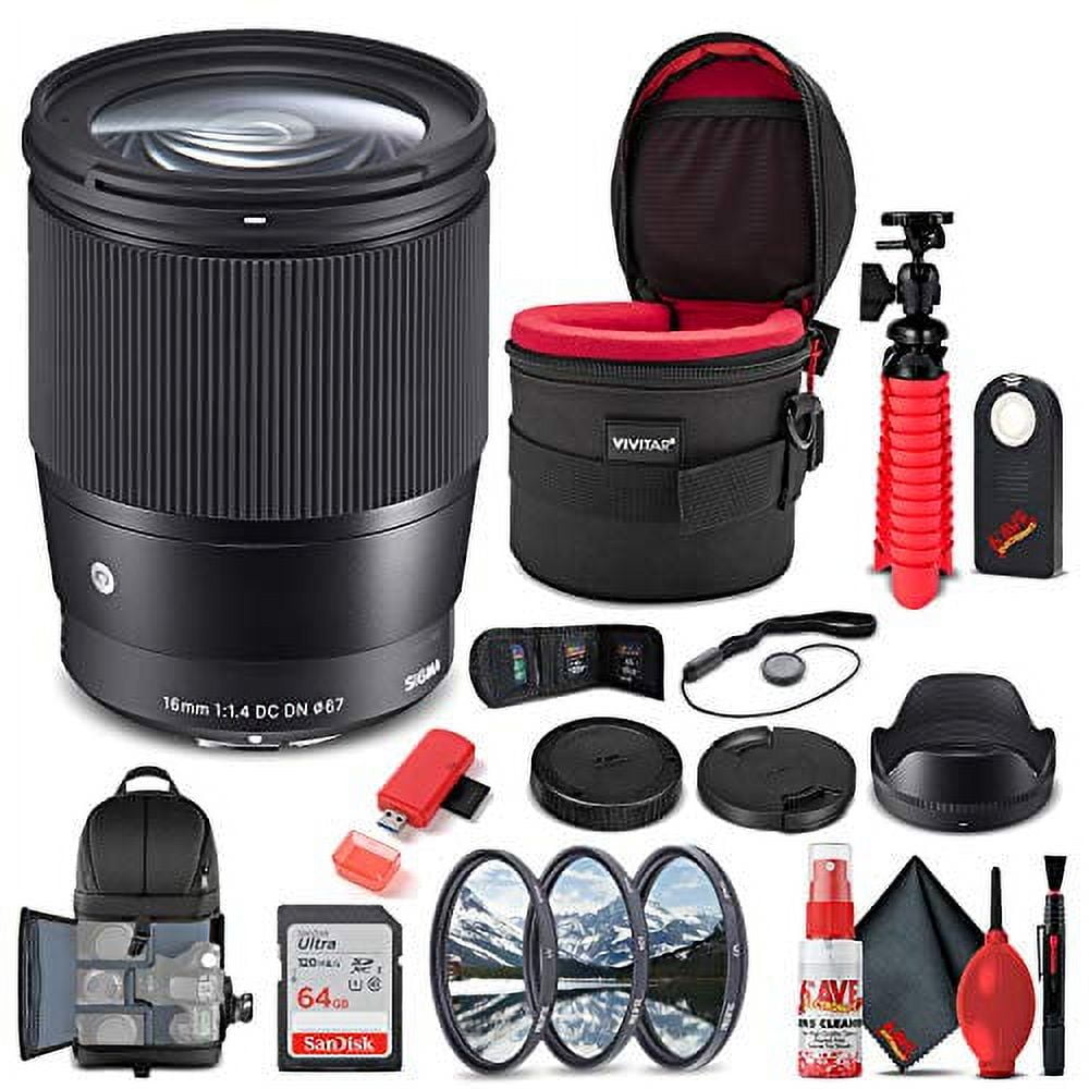 Sigma 16mm f/1.4 DC DN Contemporary Lens for Micro Four Thirds 402963 Bundle