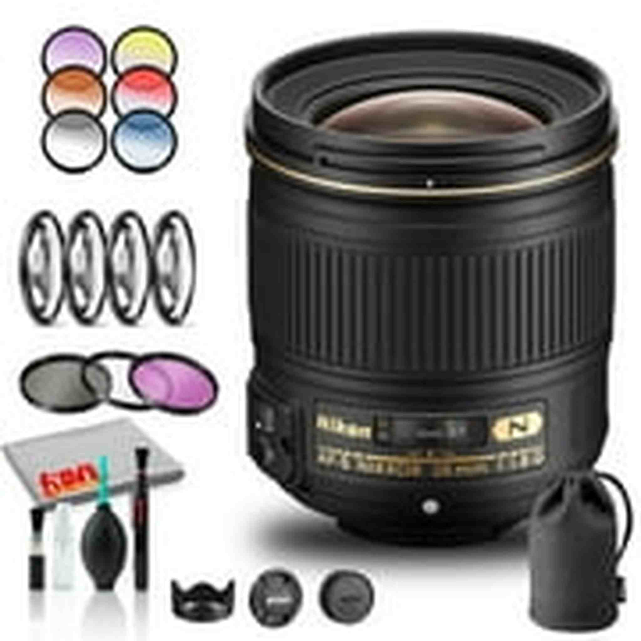 Nikon AF-S NIKKOR 28mm f/1.8G Lens INTL Model with Lens Case and Filter Kits Bundle