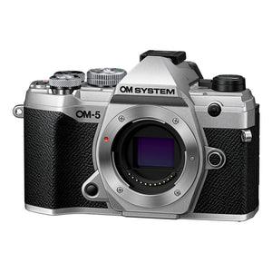 OM System OM-5 Silver Micro Four Thirds System Camera Outdoor Camera Weather Sealed Design 5-Axis Image Stabilization 50MP Handheld High Res Shot Olympus