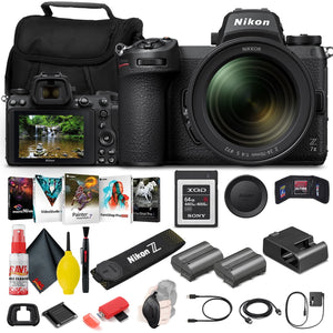 Nikon Z 7II Mirrorless Digital Camera 45.7MP with 24-70mm f/4 Lens 1656 + 64GB XQD Card + EN-EL15c Battery + Corel Photo Software + Case + HDMI Cable + Card Reader - International Model Bundle Nikon