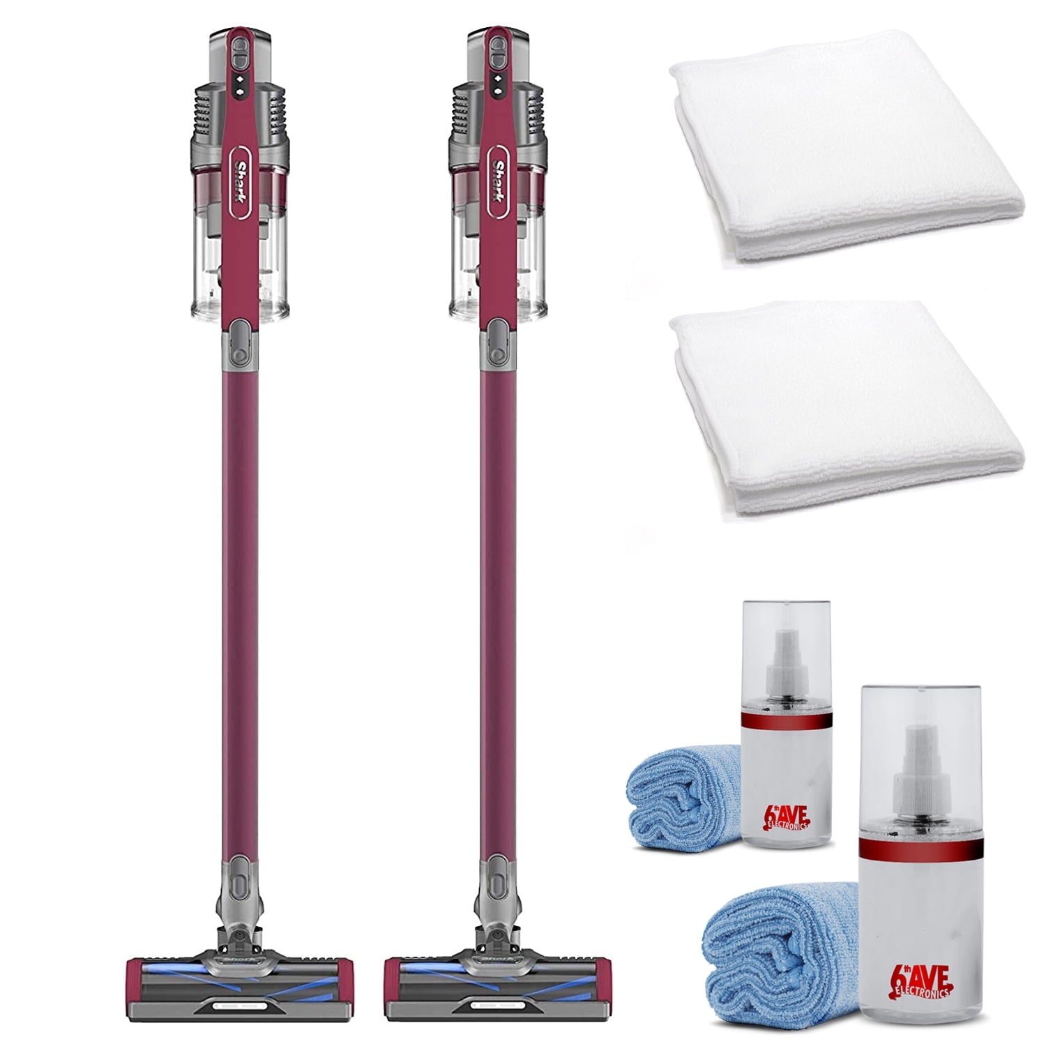 2 Shark IZ362H Anti-Allergen Cordless Lightweight Stick Vacuums Bundle