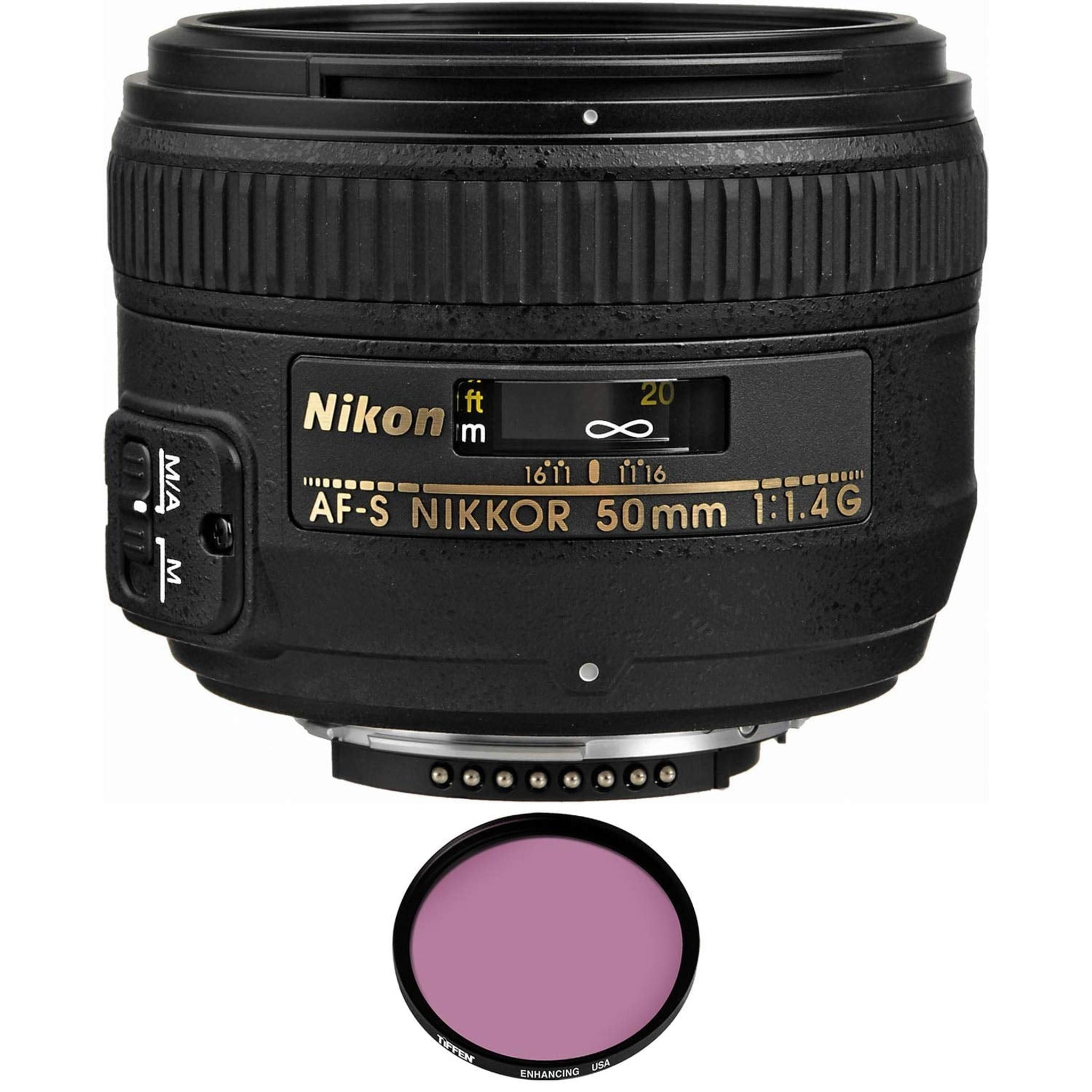 Nikon AF-S NIKKOR 50mm f/1.4G Lens with Pro Filter Certified Refurbished - Reconditioned Nikon