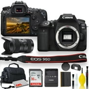Canon EOS 90D DSLR Camera With Sigma 18-35mm Lens, Soft Padded Case, Memory Card, and More