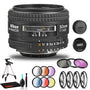 Nikon AF NIKKOR 50mm f/1.4D Lens Includes Filter Kits and Tripod Intl Model Bundle