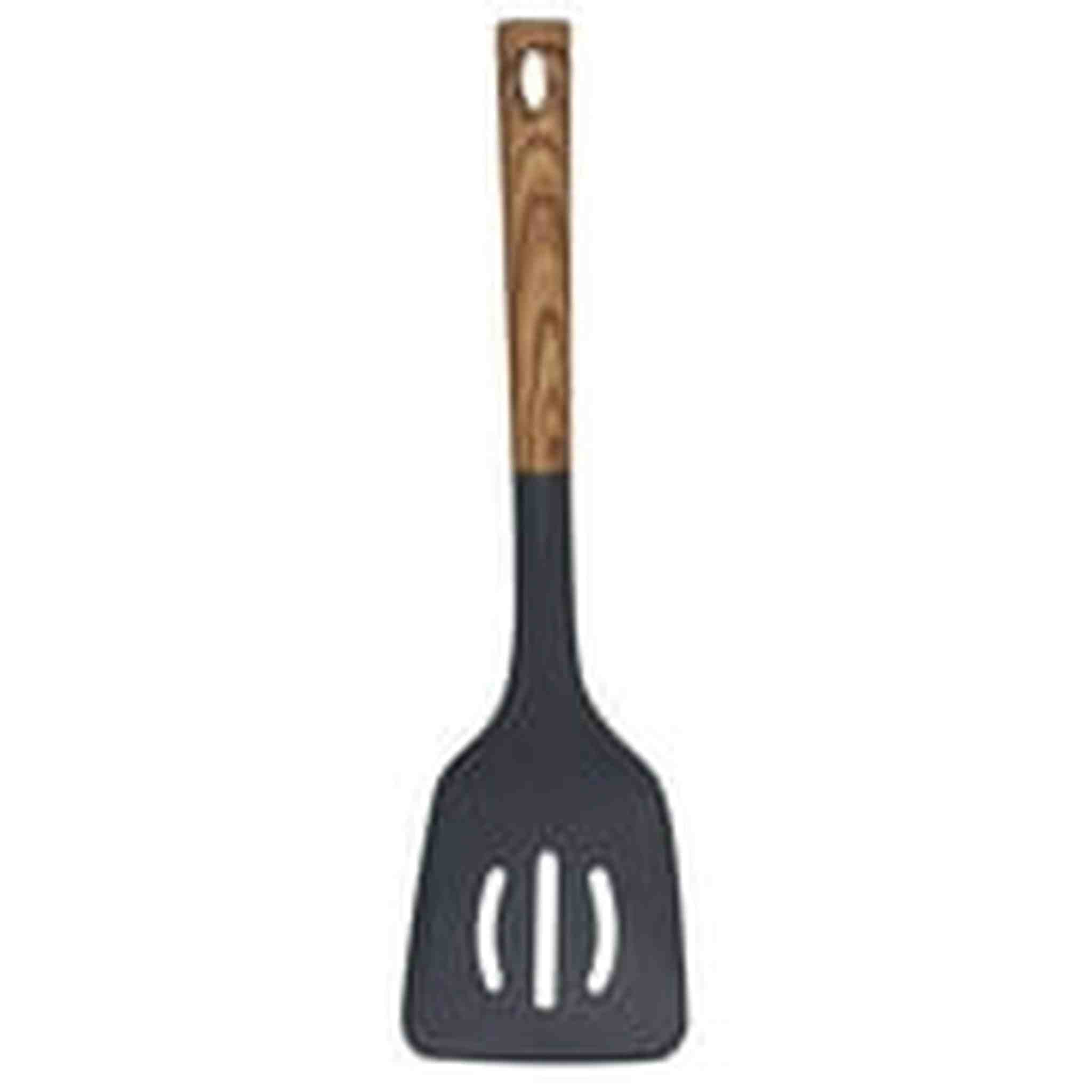 Bene Casa - Black Spatula with Wood Like Handle, Heat Resistant.Black Spatula w/Woodlike Handle, 14" Bene Casa