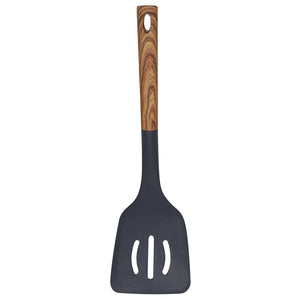 Bene Casa - Black Spatula with Wood Like Handle, Heat Resistant.Black Spatula w/Woodlike Handle, 14" Bene Casa