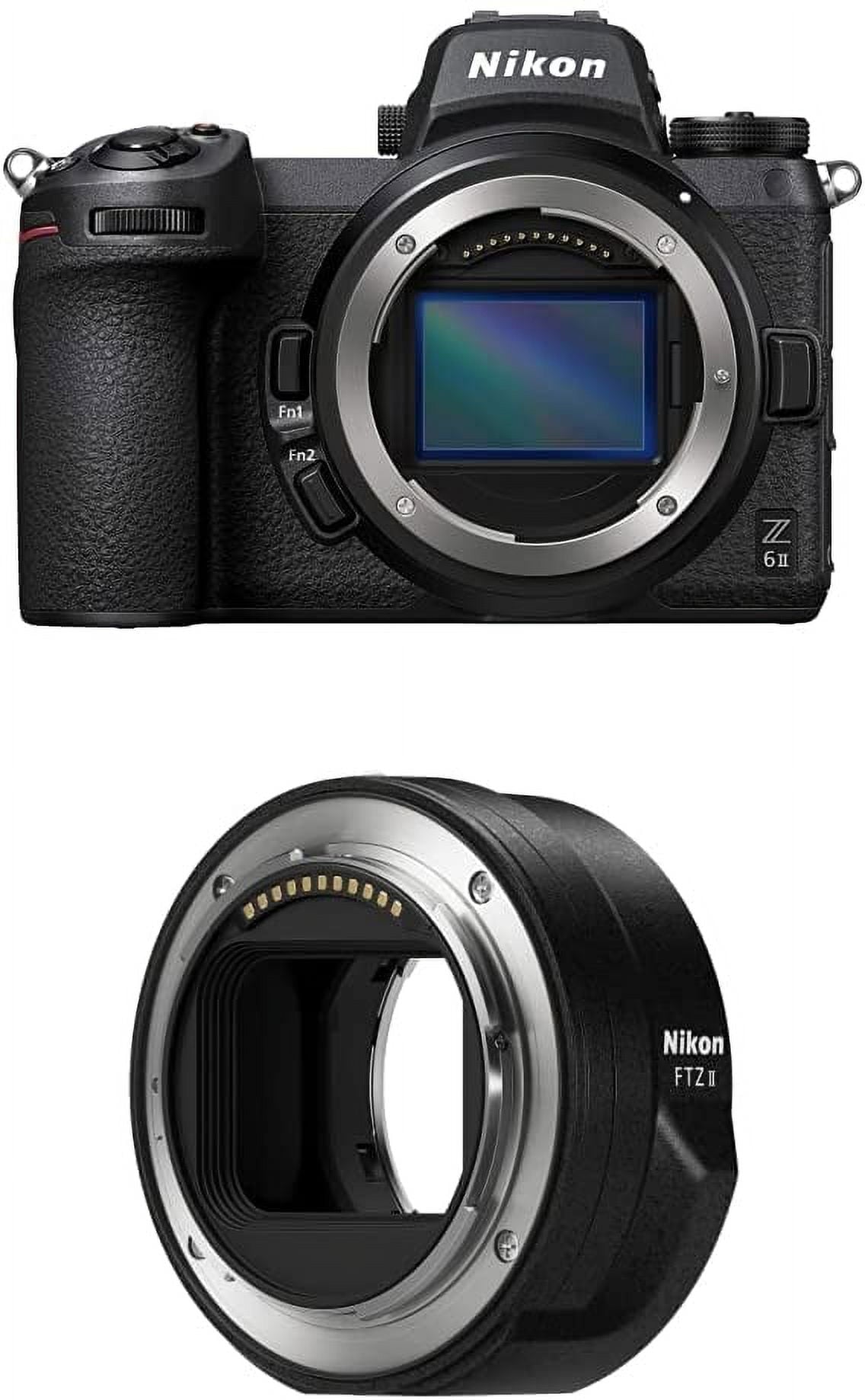 Nikon Z 6II FX-Format Mirrorless Camera Body Black with Nikon Mount Adapter FTZ II