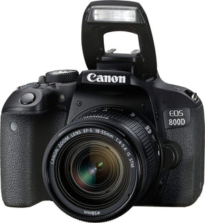 Canon EOS 800D Rebel T7i 18-55mm IS STM Lens Bundle SanDisk 32gb SD Card + Cleaning Kit + MORE - International