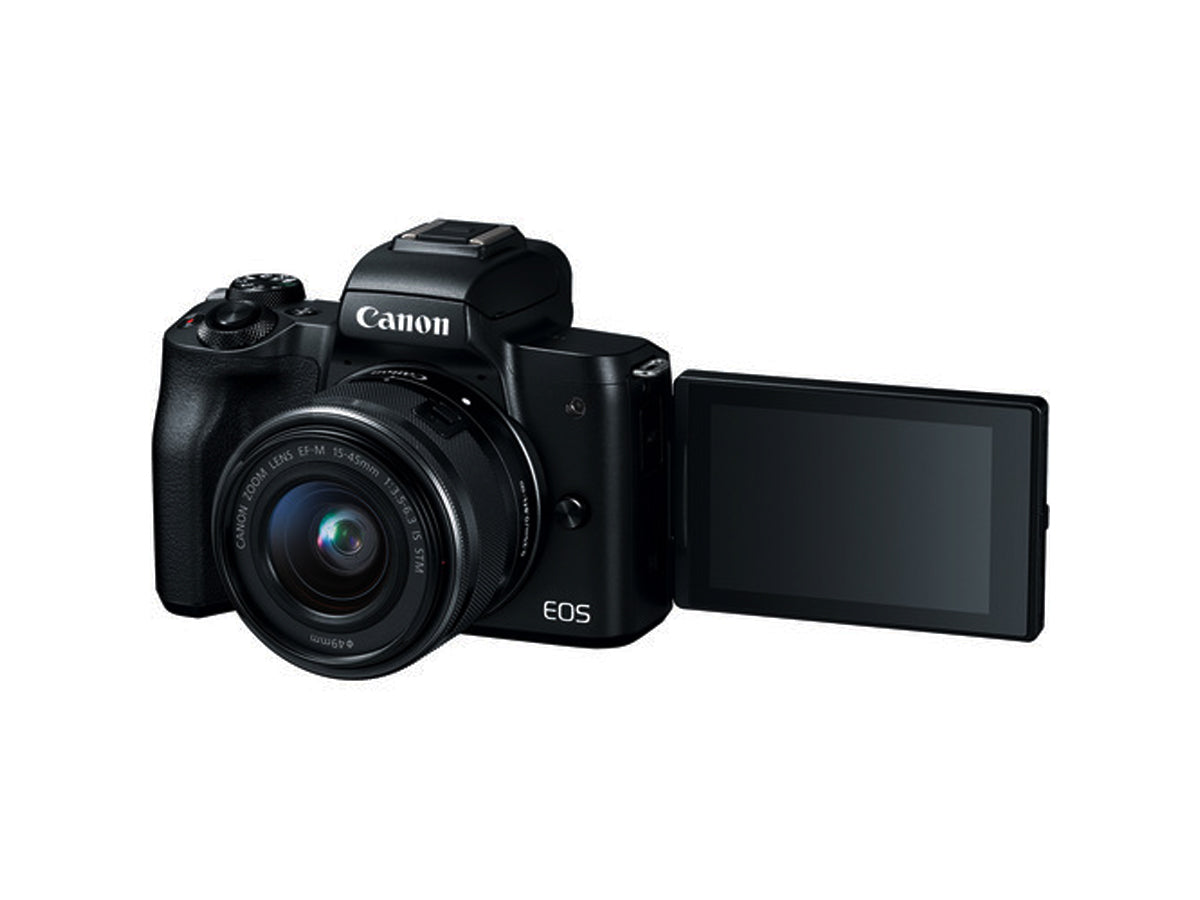 Canon EOS M50 Mirrorless Camera Kit w/ EF-M15-45mm Lens and 4K Video (Black)