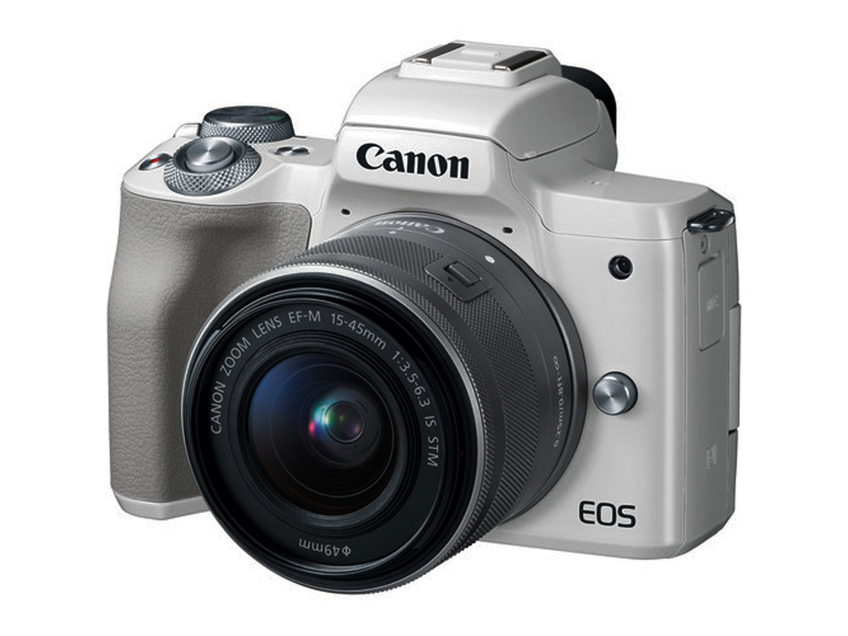 Canon EOS M50 Mirrorless Digital Camera - White with 15-45mm Lens International Model