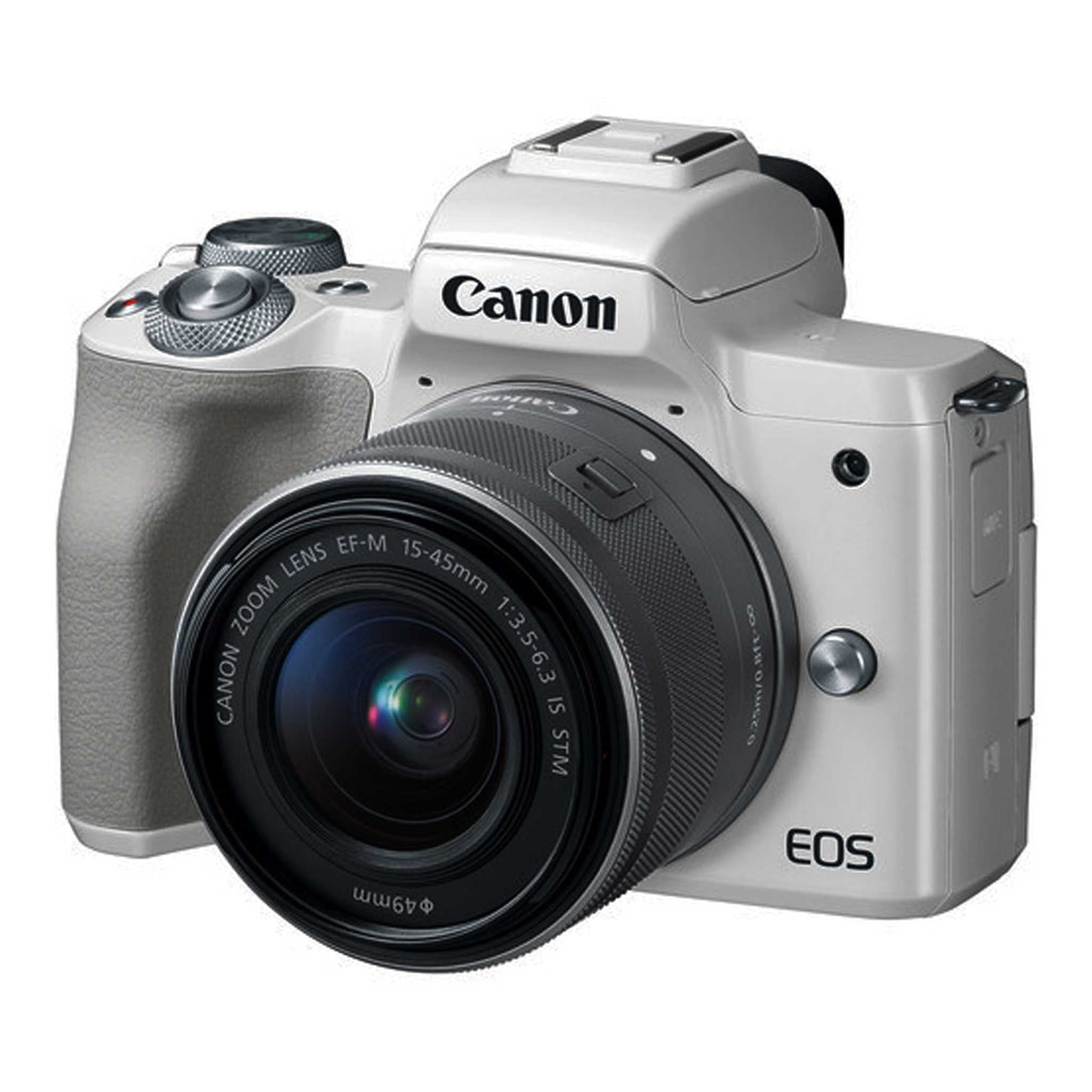Canon EOS M50 Mirrorless Digital Camera - White with 15-45mm Lens International Model Canon