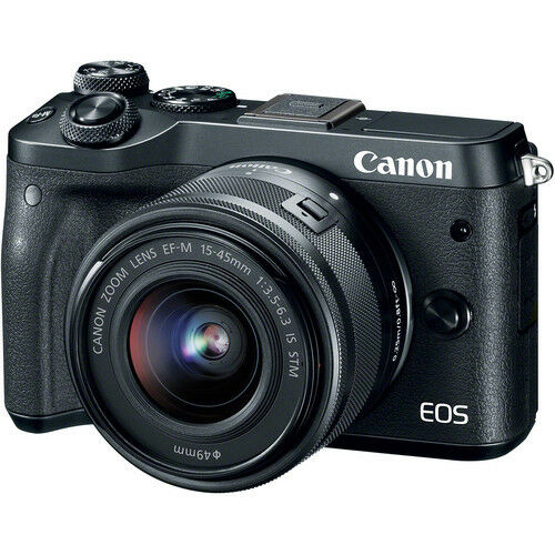 Canon EOS M6 Mirrorless Digital Camera - Black with 15-45mm Lens