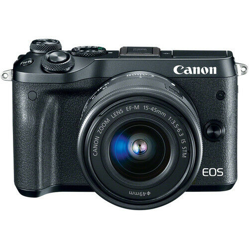 Canon EOS M6 Mirrorless Digital Camera - Black with 15-45mm Lens