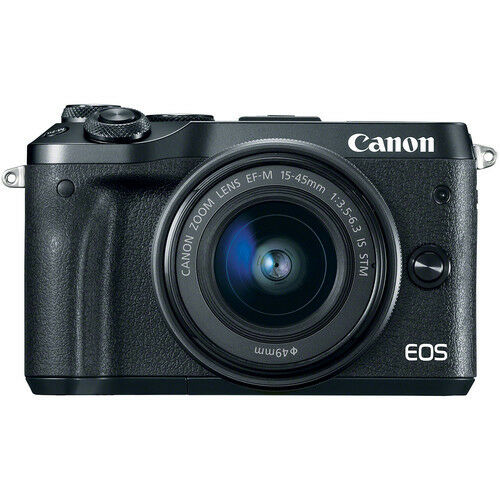 Canon EOS M6 Mirrorless Digital Camera - Black with 15-45mm Lens
