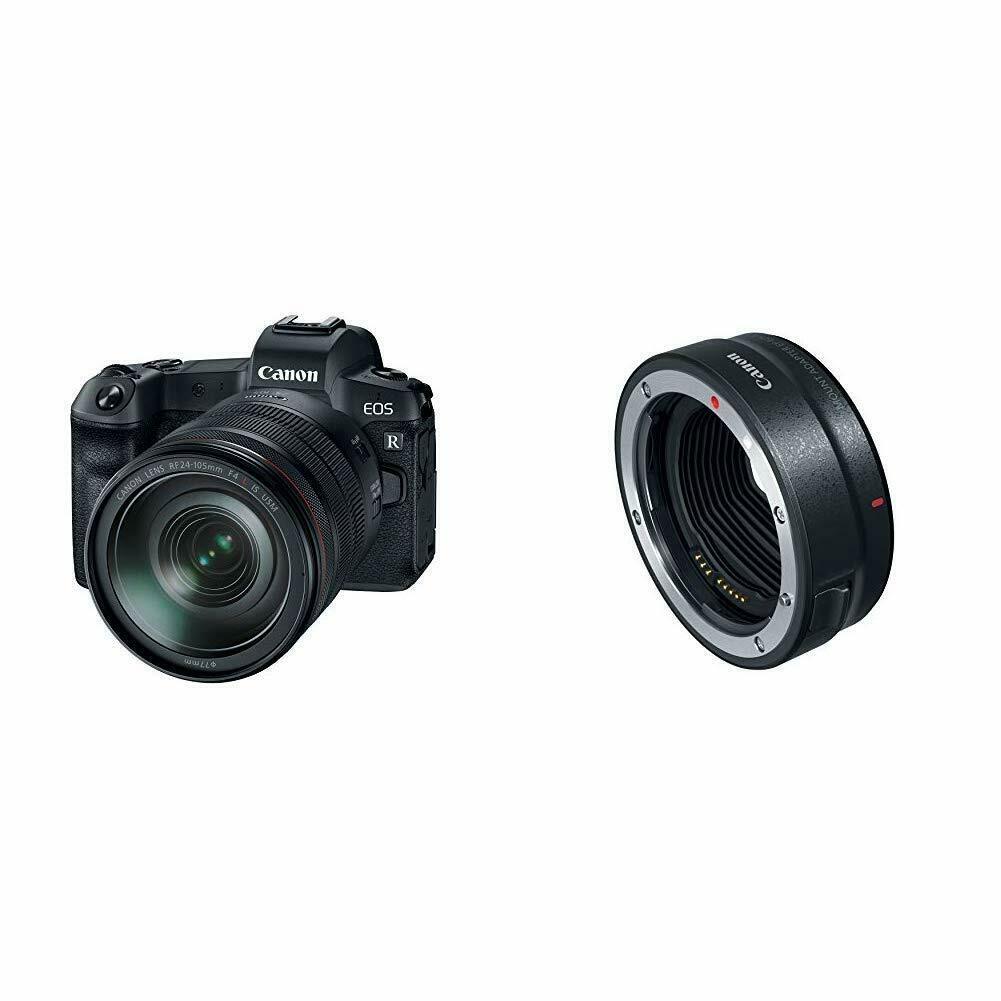 Canon EOS R Mirrorless Digital Camera w/24-105mm Lens & Mount Adapter