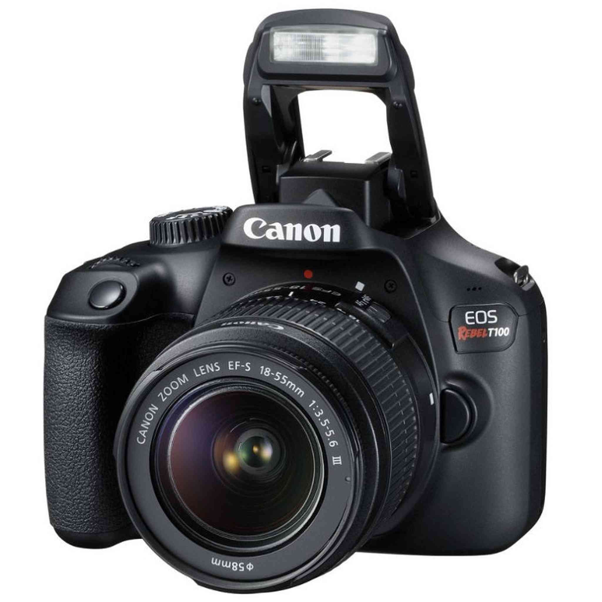 Canon EOS Rebel T100 DSLR Camera w/EF-S 18-55mm f/3.5-5.6 DC Lens Intl Model