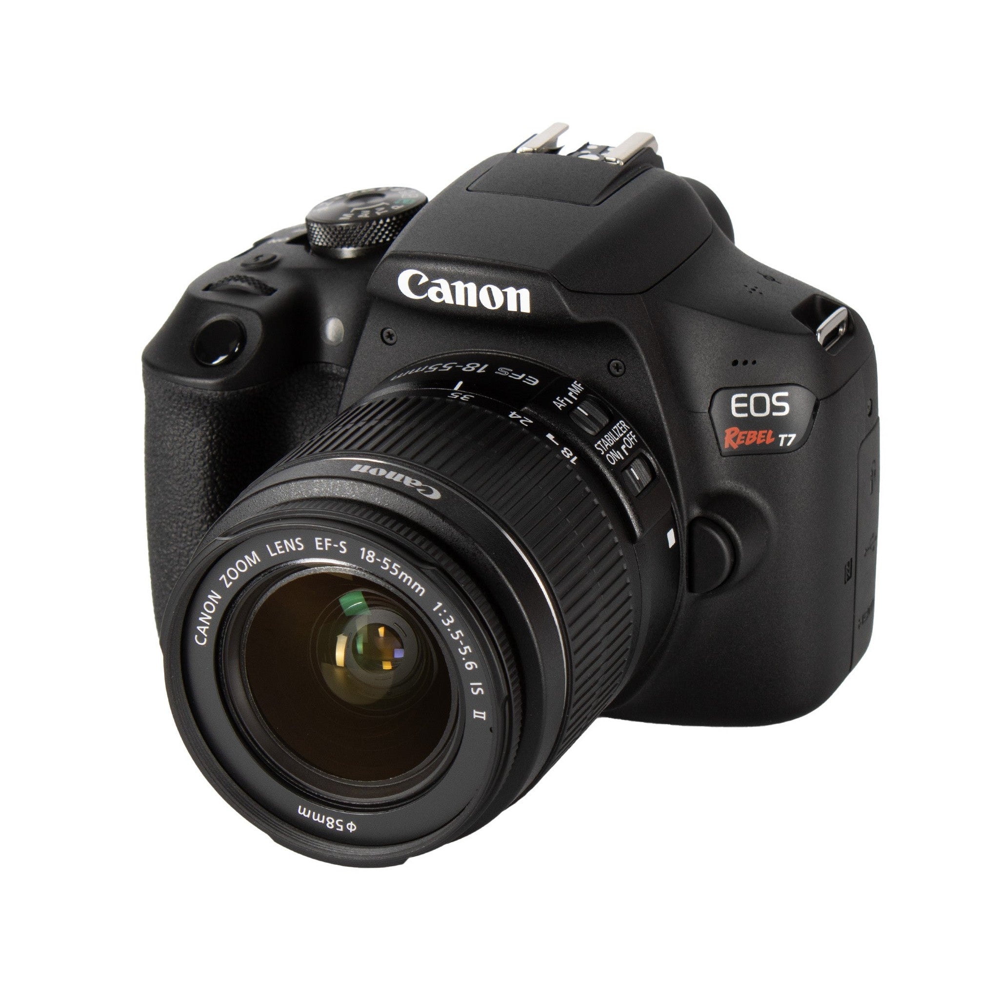 Canon EOS Rebel T7 DSLR Camera EF-S 18-55mm f/3.5-5.6 is II Lens Kit, 24.1 Megapixel CMOS APS-C Sensor, Full HD Videos, Built-in Wi-Fi, Beginner Photographers, Digital Camera, Black