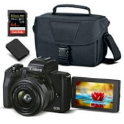 Canon EOS M50 Mark II Mirrorless Digital Camera with 15-45mm Lens - Bundle