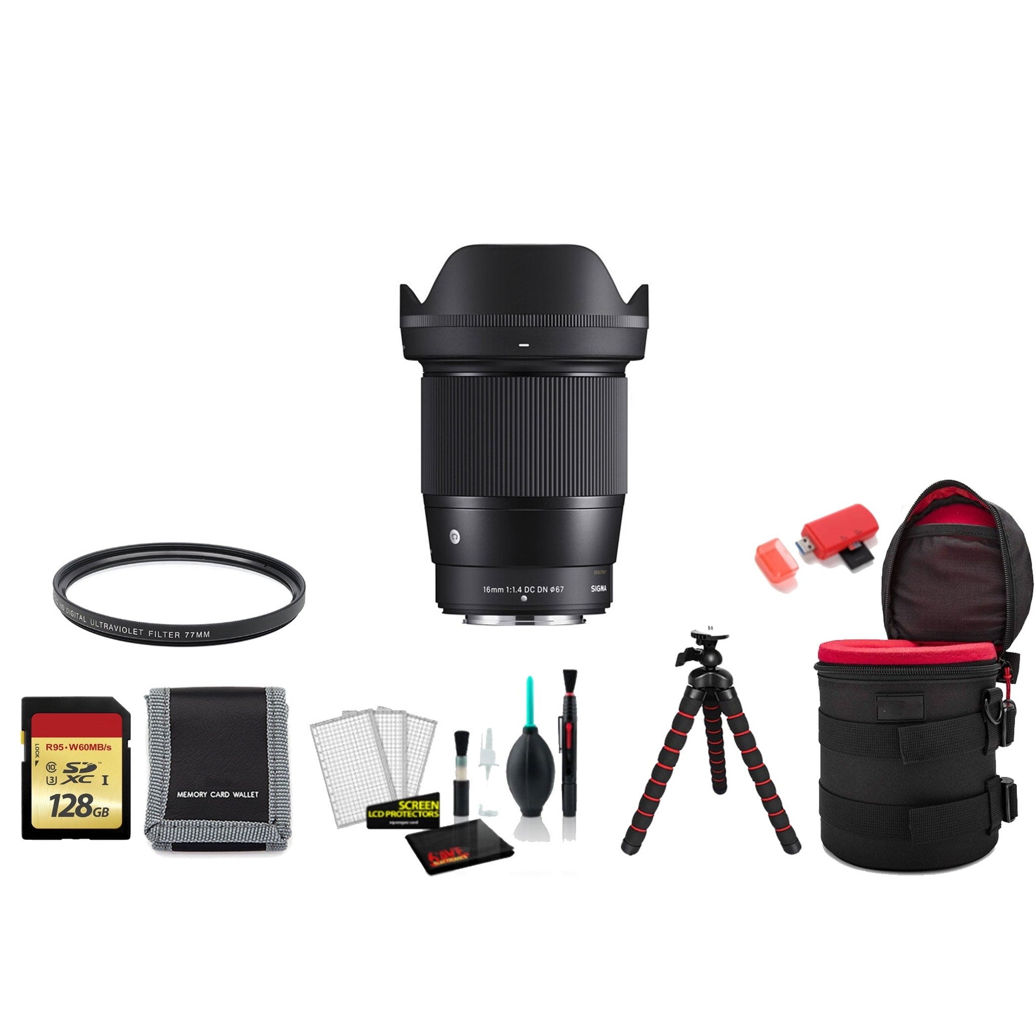 Sigma 16mm f/1.4 DC DN Contemporary Lens FUJIFILM X with UV Filter